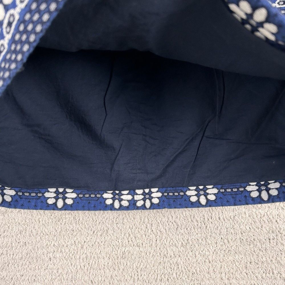 J. Crew Skirt Womens 6 Blue Floral Jacquard Lined Pencil Mini Back Zip Pockets - Picture 8 of 15